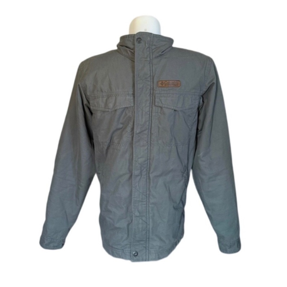 Columbia Mens Gray Fleece Lined Cotton Field Utility Jacket Size M Medium